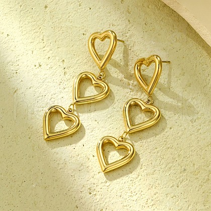 304 Stainless Steel Stud Earrings EJEW-S226-10G-02-1