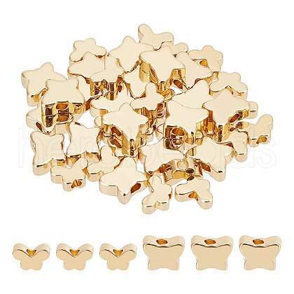 GOMAKERER 40Pcs 2 Style Brass Beads KK-GO0001-03-1