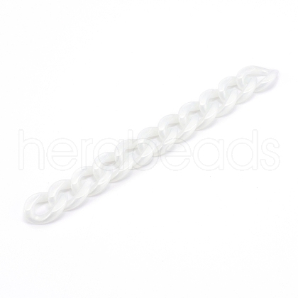 Handmade Opaque Acrylic Curb Chains X-AJEW-JB00925-05-1