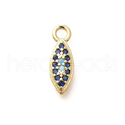Brass Micro Pave Cubic Zirconia Charms KK-G519-09G-04-1