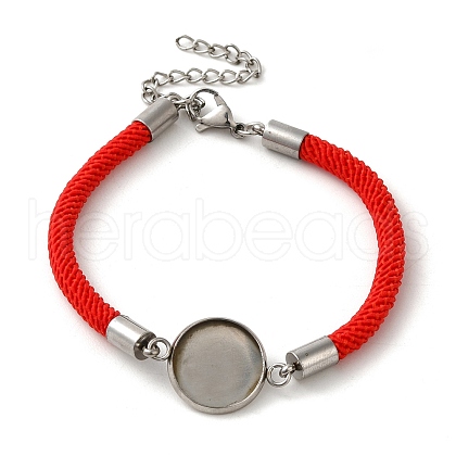 Milan Cord & 304 Stainless Steel Bracelets Making MAK-H004-02F-P02-1