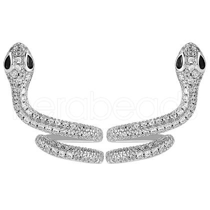 Clear Cubic Zirconia Snake Stud Earrings JE1077A-1