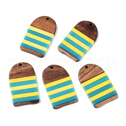 Epoxy Resin & Walnut Wood Pendants RESI-N039-121R-1