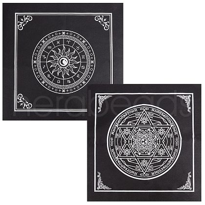 CREATCABIN 2 Sheets 2 Style Non-Woven Fabric Tarot Tablecloth for Divination AJEW-CN0001-61B-1