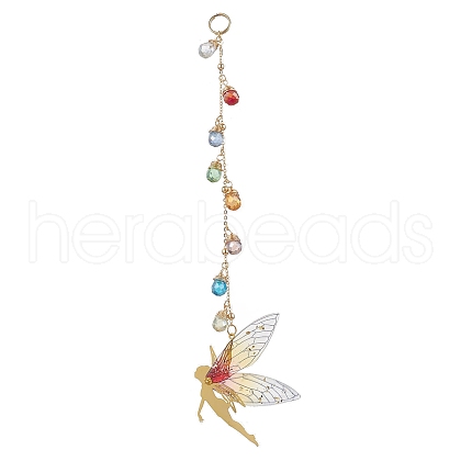 Brass Fairy Pendant Decorations HJEW-JM02976-1