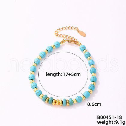 Fashionable Korean Style Brass Synthetic Turquoise Bracelets LH9898-9-1