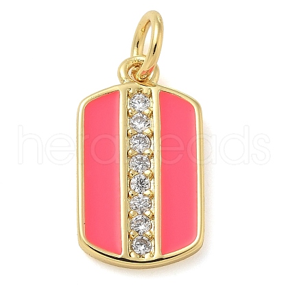 Rack Plating Brass Micro Pave Cubic Zirconia Pendants KK-K392-03G-01-1