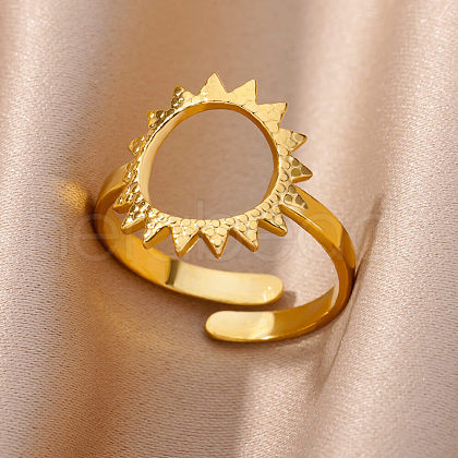 Simple Style 304 Stainless Steel Cuff Rings for Women FS-WGD177D-04-1