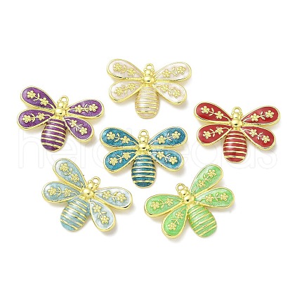 Rack Plating Brass Enamel Pendants KK-L224-040G-1