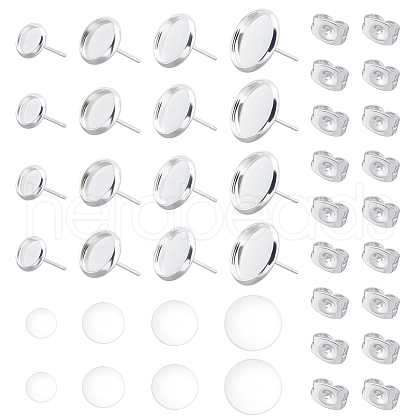 Unicraftale DIY Flat Round Stud Earrings Making Kit DIY-UN0002-93-1