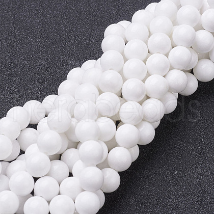 Natural Mashan Jade Round Beads Strands X-G-D263-8mm-XS01-1