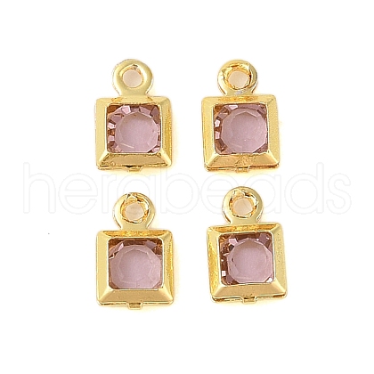 Rack Plating Brass Glass Pendants KK-S385-02G-08-1