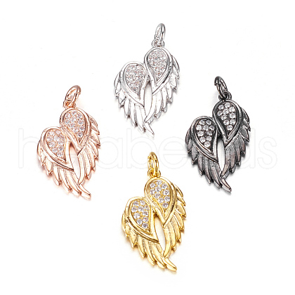 Brass Micro Pave Cubic Zirconia Pendants ZIRC-P060-23-1