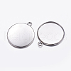 Tarnish Resistant 304 Stainless Steel Pendant Cabochon Settings X-STAS-K146-054-25mm-1