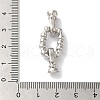 Rectangle Rack Plating Brass Micro Pave Clear Cubic Zirconia Fold Over Clasps KK-A225-04P-3