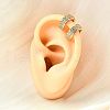 Brass Micro Pave Clear Cubic Zirconia Cuff Earrings EJEW-F370-38C-G-2