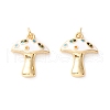 Autumn Theme Rack Plating Brass Micro Pave Colorful Cubic Zirconia Pendants KK-D073-06G-03-1
