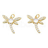 Brass Micro Pave Clear Cubic Zirconia Pendants ZIRC-N039-265-2