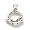 Ring with Leopard Brass Micro Pave Clear Cubic Zirconia Charms KK-G425-15P-2
