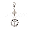 Alloy Angel & Cross Pendant Decoration HJEW-JM02197-4