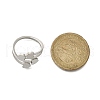 Textured Heart 304 Stainless Steel Finger Ring for Women RJEW-L126-04B-P-5