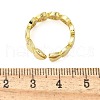 Brass Micro Pave Cubic Zirconia Cuff Rings for Women RJEW-Z084-01G-02-5