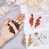 FIBLOOM 3 Pairs 3 Colors Resin Wing Dangle Stud Earrings EJEW-FI0002-17-4