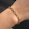 304 Stainless Steel Cable Chain Bracelets for Women BJEW-K279-04GP-1