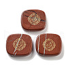 Natural Red Jasper Rectangle with Chakra Sign Figurines Display Decorations DJEW-K025-02E-1
