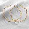 304 Stainless Steel Wavy Stud Earrings EJEW-R028-02G-1