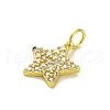 Brass Micro Pave Clear Cubic Zirconia Pendants KK-H493-03G-01-2