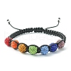 Handmade Polymer Clay Rhinestone Beads Braided Bead Bracelets BJEW-TA00320-1