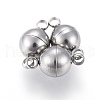 Tarnish Resistant 201 Stainless Steel Magnetic Clasps with Loops STAS-K200-03P-D-1