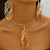 Leaf Alloy Pendant Chokers & Dangle Earrings Sets FS-WGB49A6-01-1