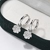 Brass Clear Cubic Zirconia Hoop Earrings EJEW-Q014-06P-1