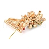 Christmas Theme Golden Zinc Alloy with Rhinestone Brooches JEWB-B018-01G-09-2