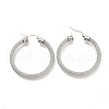 Non-Tarnish 304 Stainless Steel Mesh Hoop Earrings EJEW-C501-12P-B-2