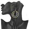 Glass Seed Braided Flat Round Dangle Earrings EJEW-MZ00062-02-3