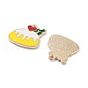 Light Gold Plated Alloy Enamel Pendants ENAM-M219-03KCG-2