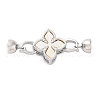 Brass Micro Pave Clear Cubic Zirconia Fold Over Clasps KK-P291-10P-1