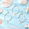 Clam Shell Charm Bracelets for Women BJEW-JB11766-1