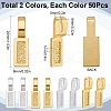 SOFPLATE 100Pcs 2 Colors Tibetan Style Alloy Glue-on Flat Pad Bails FIND-SP0001-90-2