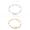 Synthetic Turquoise & Glass Seed Braided Bead Bracelets BJEW-JB11157-1