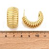 Brass Stripe C-Shaped Stud Earrings EJEW-R025-35G-5