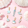 Alloy Enamel Pendant Decorations HJEW-JM03296-1