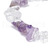 Natural Amethyst & Quartz Crystal Chips Beads Stretch Bracelet for Women BJEW-AL00003-18-4