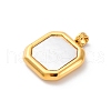 304 Stainless Steel Pave Natural White Shell Pendants STAS-I331-02G-2
