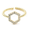 Rack Plating Brass Micro Pave Cubic Zirconia Open Cuff Rings RJEW-C043-02G-2