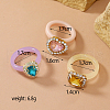 Fashionable Rhinestone Rectangle Heart Teardrop Finger Rings Sets for Women DW4272-3