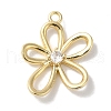 Brass Micro Pave Clear Cubic Zirconia Pendants KK-U013-02G-1